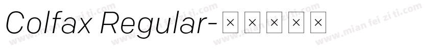 Colfax Regular字体转换